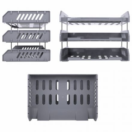 Лотки горизонтальные для бумаг, КОМПЛЕКТ 3 шт., 335х232х246 мм, серый, BRAUBERG FILE, 238108 Лотки горизонтальные для бумаг, КОМПЛЕКТ 3 шт., 335х232х246 мм, серый, BRAUBERG FILE, 238108