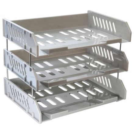 Лотки горизонтальные для бумаг, КОМПЛЕКТ 3 шт., 335х232х246 мм, серый, BRAUBERG FILE, 238108 Лотки горизонтальные для бумаг, КОМПЛЕКТ 3 шт., 335х232х246 мм, серый, BRAUBERG FILE, 238108