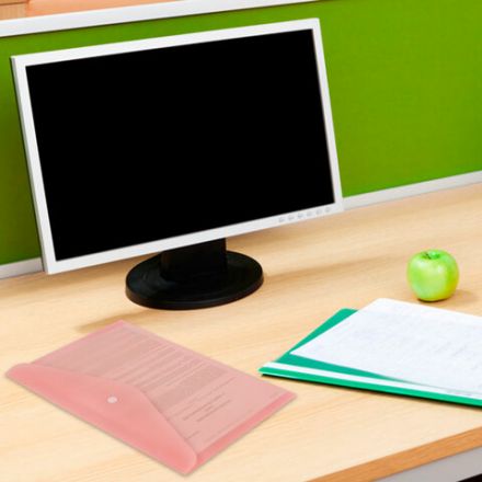 Папка-конверт с кнопкой BRAUBERG "Pastel", А4, матовая непрозрачная, персиковая, ПРОЧНАЯ 0,2 мм, 272882