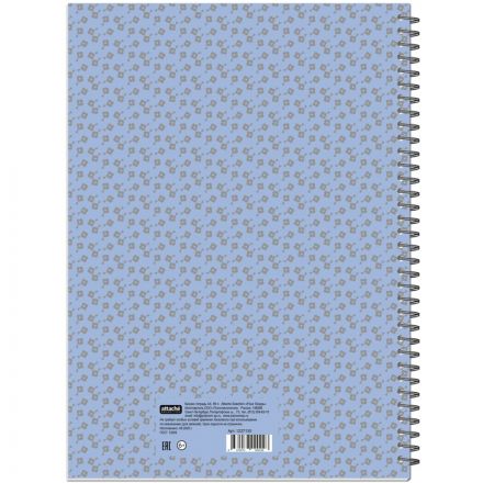 Бизнес-тетрадь А4,96л,точка,греб,обл.глянц.лам. Attache Fleur Лазурь