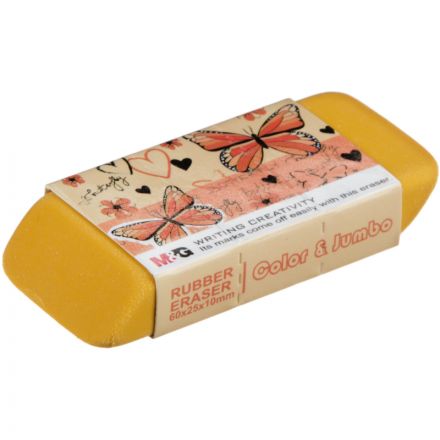 Ластик скошенный M&G,  65x25x10 мм,  ПВХ, цвет в ассортименте, для детей