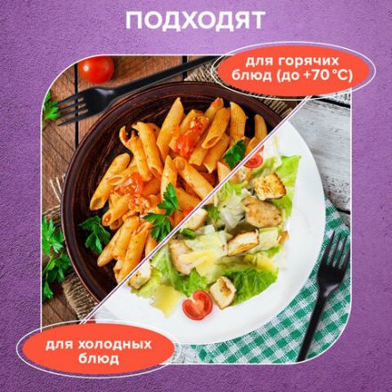 Вилка одноразовая пластиковая 165 мм, черная, КОМПЛЕКТ 100 шт., СТАНДАРТ, LAIMA, 607837 Вилка одноразовая пластиковая 165 мм, черная, КОМПЛЕКТ 100 шт., СТАНДАРТ, LAIMA, 607837