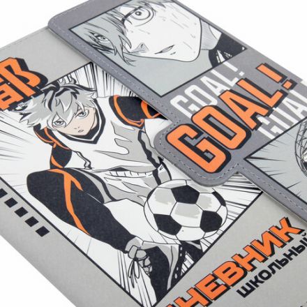 Дневник 1-11 класс 48 л., кожзам (твердая), магнитный клапан, ЮНЛАНДИЯ, "Goal", 106929