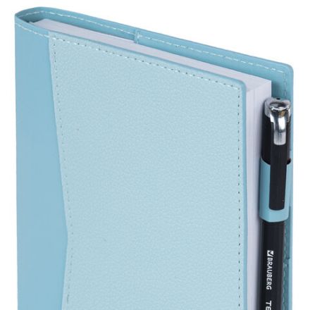 Ежедневник недатированный В6 130х185 мм BRAUBERG "Glam", под кожу, 160 л., голубой, 116220 Ежедневник недатированный В6 130х185 мм BRAUBERG "Glam", под кожу, 160 л., голубой, 116220