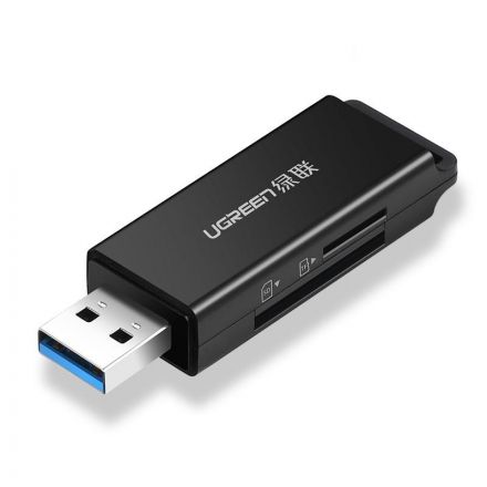 Картридер UGREEN CM104 (40752) USB 3.0 to TF + SD Dual Card Reader/черный Картридер UGREEN CM104 (40752) USB 3.0 to TF + SD Dual Card Reader/черный
