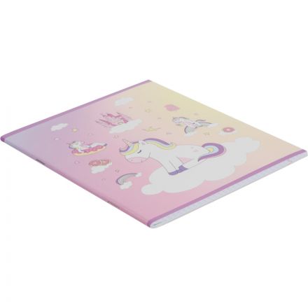 Тетрадь общая А5 48л Uniland роз,клет,скреп, ВД-лак