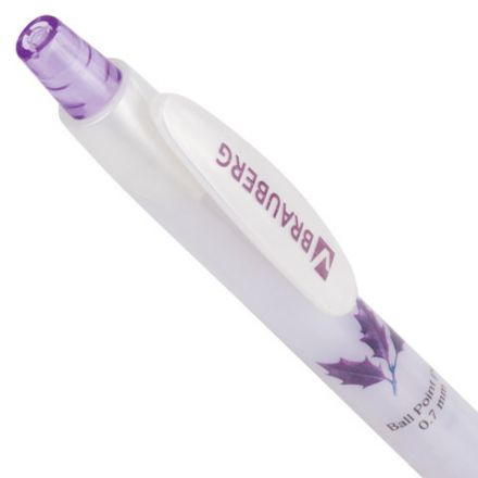 Ручка шариковая автоматическая с грипом BRAUBERG "Herb Time", СИНЯЯ, корпус ассорти, узел 0,7 мм, линия письма 0,35 мм, 141286