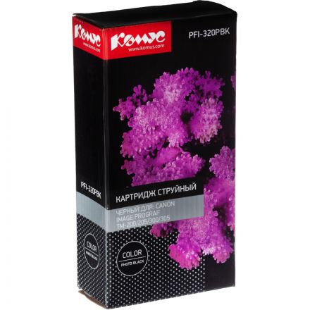 Картридж струйный Комус PFI-320BK (2890C001) чер. для TM-200/205/300/305