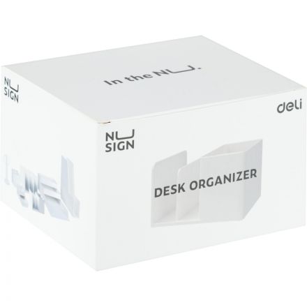 Подставка-органайзер д/канц.мел Deli NuSign ENS950white 120х155х96 4отд бел