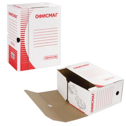 Короб архивный с клапаном А4 (260х325 мм), 150 мм, до 1400 листов, плотный, микрогофрокартон, БЕЛЫЙ, ОФИСМАГ, 123018 Короб архивный с клапаном А4 (260х325 мм), 150 мм, до 1400 листов, плотный, микрогофрокартон, БЕЛЫЙ, ОФИСМАГ, 123018