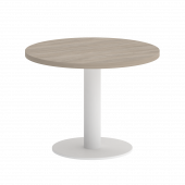 Home Office Стол журнальный круглый VR.SP-5-60.1G Дуб аттик/Белый металл 600*600*453