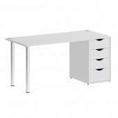 Home Office Стол письменный VR.SP-3-158.4 Белый/Хром опоры 1580*720*750