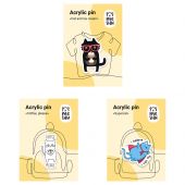 Набор акриловых значков MESHU "Three cats", прямая УФ-печать, 3шт. Набор акриловых значков MESHU "Three cats", прямая УФ-печать, 3шт.