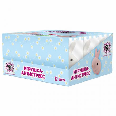 Игрушка-антистресс "ЗАЙЧИК-УШАСТИК", 9х7 см, ассорти, 2 цвета, JOLLY JOT (ДЖОЛЛИ ДЖОТ), 665801