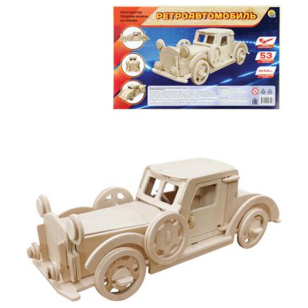 Сборная модель из дерева, АССОРТИ, 15 видов, РК