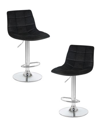 Набор 2 шт Стул барный DOBRIN TAILOR, черный велюр (MJ9-101)