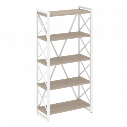 Loft Стеллаж на регулируемых опорах-5 полок VR.L-MST.O-5.8 Дуб аттик/Белый металл 800*400*1650