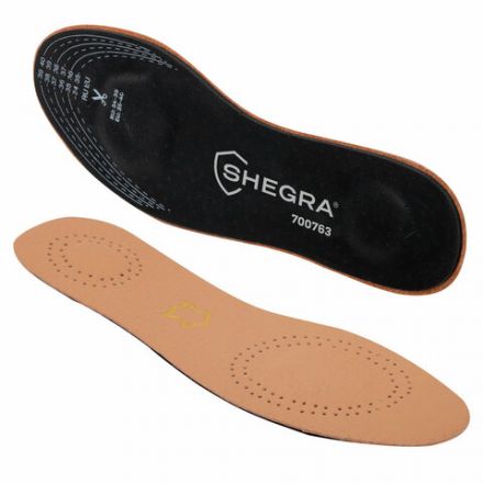 Стельки для обуви из натуральной кожи с двумя амортизаторами, размер RU 34-39 / EU 35-40 с линиями выреза, SHEGRA (ШЕГРА), 700763