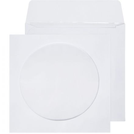 Конверт для CD Packpost 125x125 мм 90 г/кв.м белый декстрин с круглым окном (25 штук в упаковке)