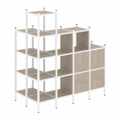 Loft Угловой внешний стеллаж наборный VR.L-58 Дуб аттик/Белый металл 862*1694*1869