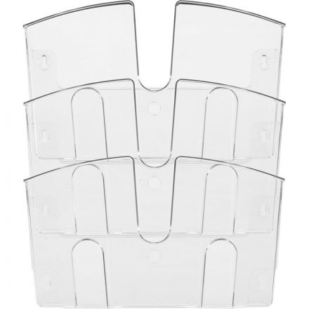 Лоток настенный Attache 3 отделения А4 горизонтальные прозрачный