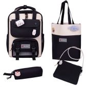 Рюкзак HEIKKI COMBO (ХЕЙКИ), сумка-шоппер, косметичка, пенал В ПОДАРОК, бело-черный, 42х30х14 см,272565 Рюкзак HEIKKI COMBO (ХЕЙКИ), сумка-шоппер, косметичка, пенал В ПОДАРОК, бело-черный, 42х30х14 см,272565