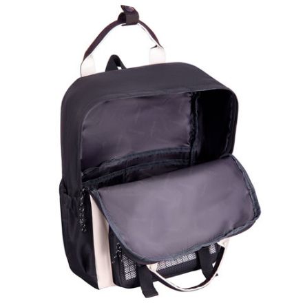 Рюкзак HEIKKI COMBO (ХЕЙКИ), сумка-шоппер, косметичка, пенал В ПОДАРОК, бело-черный, 42х30х14 см,272565 Рюкзак HEIKKI COMBO (ХЕЙКИ), сумка-шоппер, косметичка, пенал В ПОДАРОК, бело-черный, 42х30х14 см,272565