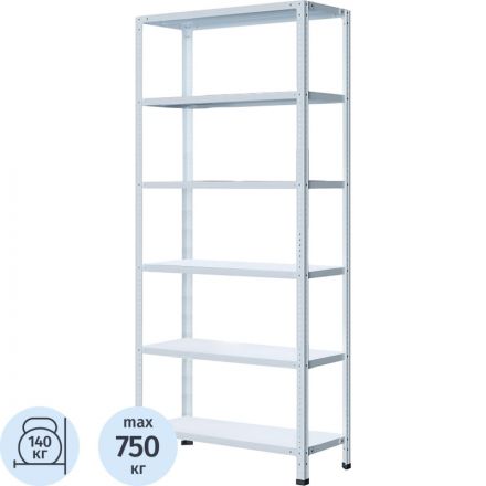 Стеллаж металлический 0MX_P_МС-256 с 6-ю полками 1000x500x2200 Стеллаж металлический 0MX_P_МС-256 с 6-ю полками 1000x500x2200