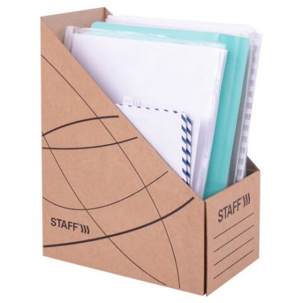 Лоток вертикальный для бумаг (250х320 мм), увеличенная ширина 150 мм, до 1400 листов, микрогофрокартон, STAFF, БУРЫЙ, 126515 Лоток вертикальный для бумаг (250х320 мм), увеличенная ширина 150 мм, до 1400 листов, микрогофрокартон, STAFF, БУРЫЙ, 126515