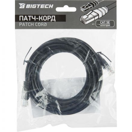 Патч-корд BigTech OPCC011 UTP CCA кат.5e/5м/литой/многожильный (черный)