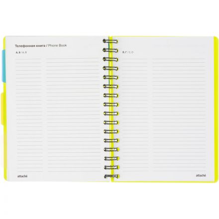 Ежедневник недатированный Bright Colours на спирали,  А5, 272 стр., ЛАЙМ