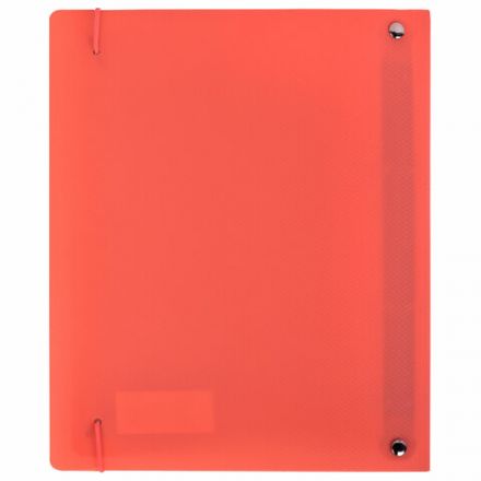 Тетрадь на кольцах А5 175х220 мм, 120 л., пластик, с резинкой, BRAUBERG, Коралловый, 404621