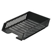 Лоток горизонтальный для бумаг BRAUBERG-MAXI, с пазами, А4 (358х272х69 мм), сетчатый, черный, 231141