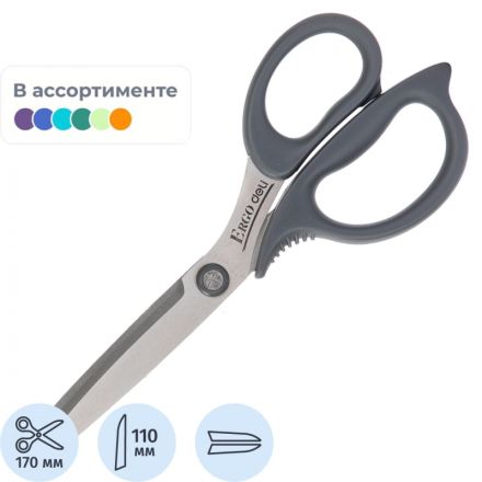 Ножницы Deli E77756 офисные 170мм пластиковые сталь ассорти блистер Ножницы Deli E77756 офисные 170мм пластиковые сталь ассорти блистер