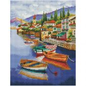 Алмазная мозаика ТРИ СОВЫ "Пристань", 30*40см, холст на деревянном подрамнике, картонная коробка с пластиковой ручкой Алмазная мозаика ТРИ СОВЫ "Пристань", 30*40см, холст на деревянном подрамнике, картонная коробка с пластиковой ручкой