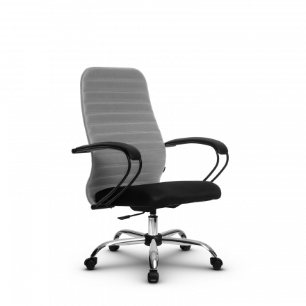 Кресло Метта SU-CP-10P светло-серое/черное Ch