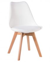 Стул обеденный DOBRIN JERRY SOFT, ножки светлый бук, цвет сиденья белый (W-02) Стул обеденный DOBRIN JERRY SOFT, ножки светлый бук, цвет сиденья белый (W-02)