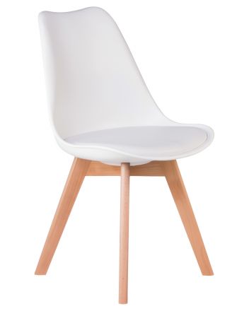 Стул обеденный DOBRIN JERRY SOFT, ножки светлый бук, цвет сиденья белый (W-02) Стул обеденный DOBRIN JERRY SOFT, ножки светлый бук, цвет сиденья белый (W-02)