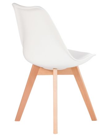 Стул обеденный DOBRIN JERRY SOFT, ножки светлый бук, цвет сиденья белый (W-02) Стул обеденный DOBRIN JERRY SOFT, ножки светлый бук, цвет сиденья белый (W-02)