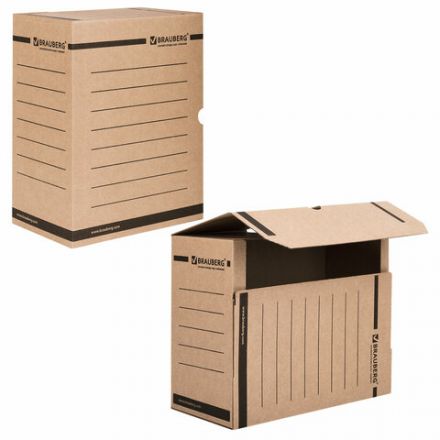 Короб архивный с клапаном А4 (260х325 мм), 150 мм, до 1400 листов, плотный, микрогофрокартон, BRAUBERG, 124849 Короб архивный с клапаном А4 (260х325 мм), 150 мм, до 1400 листов, плотный, микрогофрокартон, BRAUBERG, 124849