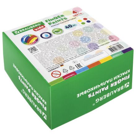 Краски пальчиковые для малышей от 1 года, 4 цвета по 40 мл, BRAUBERG KIDS, 192278 Краски пальчиковые для малышей от 1 года, 4 цвета по 40 мл, BRAUBERG KIDS, 192278