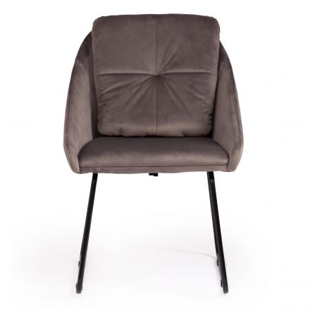 Кресло STAR (mod. CY-1919) вельвет/металл, 68 х 60 х 88 см , серый (HLR 24)/черный Кресло STAR (mod. CY-1919) вельвет/металл, 68 х 60 х 88 см , серый (HLR 24)/черный