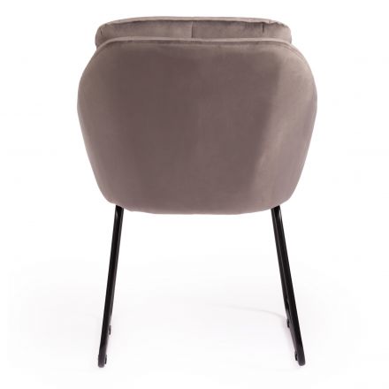 Кресло STAR (mod. CY-1919) вельвет/металл, 68 х 60 х 88 см , серый (HLR 24)/черный Кресло STAR (mod. CY-1919) вельвет/металл, 68 х 60 х 88 см , серый (HLR 24)/черный