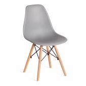 Стул CINDY (EAMES) (mod. 1801) дерево бук/металл/сиденье пластик, 45x51x82 см, Light grey (светло-серый)