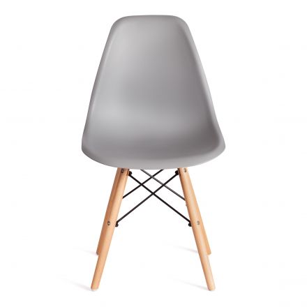 Стул CINDY (EAMES) (mod. 1801) дерево бук/металл/сиденье пластик, 45x51x82 см, Light grey (светло-серый)
