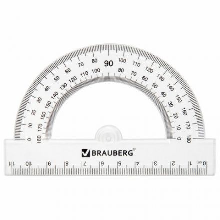 Набор чертежный BRAUBERG (линейка 20 см, 2 треугольника, транспортир), прозрачный, 210853 Набор чертежный BRAUBERG (линейка 20 см, 2 треугольника, транспортир), прозрачный, 210853
