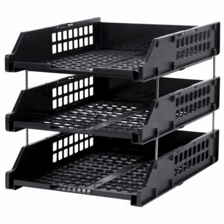 Лотки горизонтальные для бумаг, КОМПЛЕКТ 3 шт., 334х255х271 мм, черный, BRAUBERG GRAND OFFICE, 238109 Лотки горизонтальные для бумаг, КОМПЛЕКТ 3 шт., 334х255х271 мм, черный, BRAUBERG GRAND OFFICE, 238109