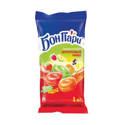 Леденцы БОН ПАРИ "Фруктовый Микс", ассорти 6 вкусов, 1 кг, 11625459 Леденцы БОН ПАРИ "Фруктовый Микс", ассорти 6 вкусов, 1 кг, 11625459