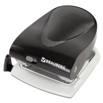 Дырокол BRAUBERG "Jet", до 40 листов, черный, 224341
