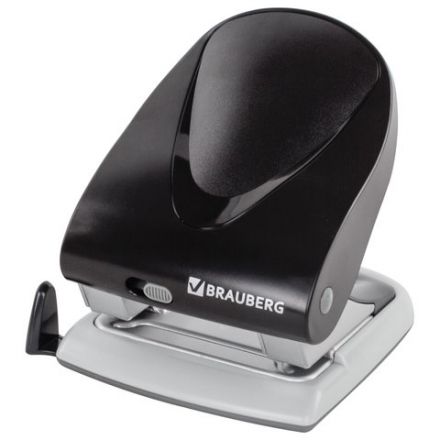Дырокол BRAUBERG "Jet", до 40 листов, черный, 224341